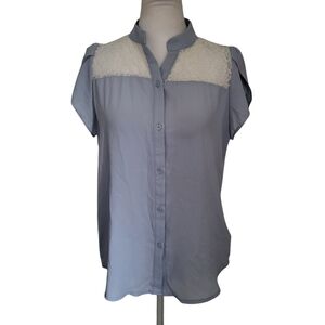 Open Closet Button Down Blouse Blue sz S